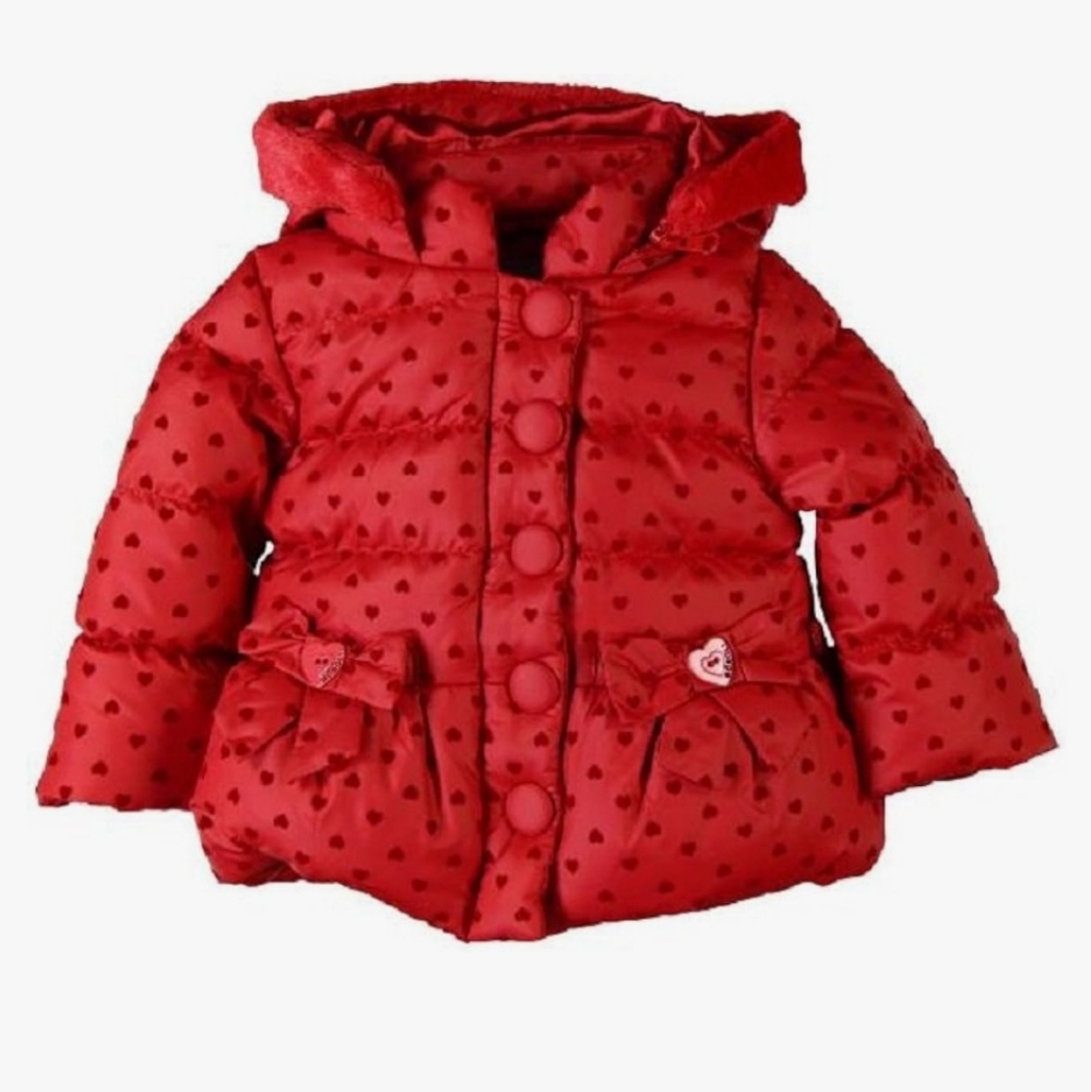 Boboli red polka dot coat